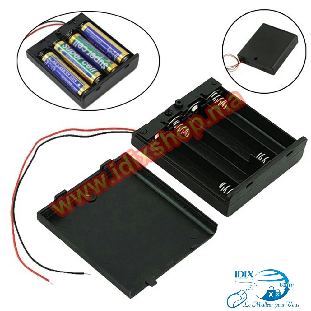 4 X AAA Support batterie 1,5V avec couverte